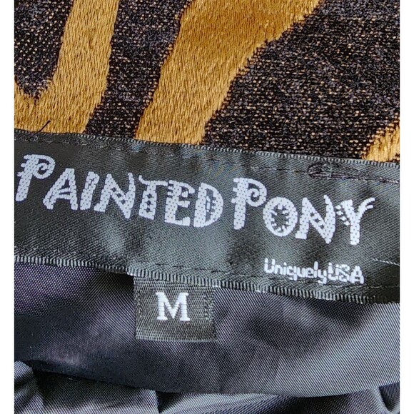 Painted Pony Vintage Tiger Print Size M Tapestry-Feel 3 Button Jacket - Picture 7 of 8